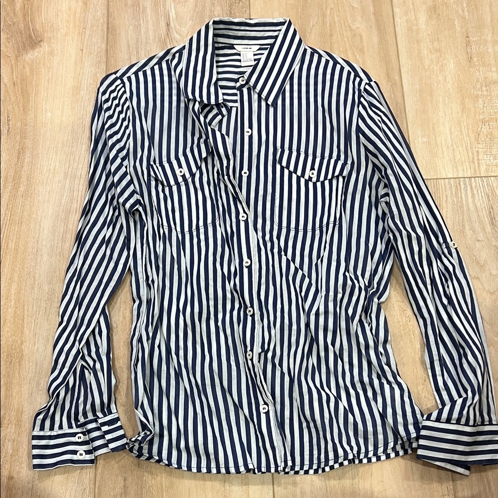 Women's Blue Striped Shirt